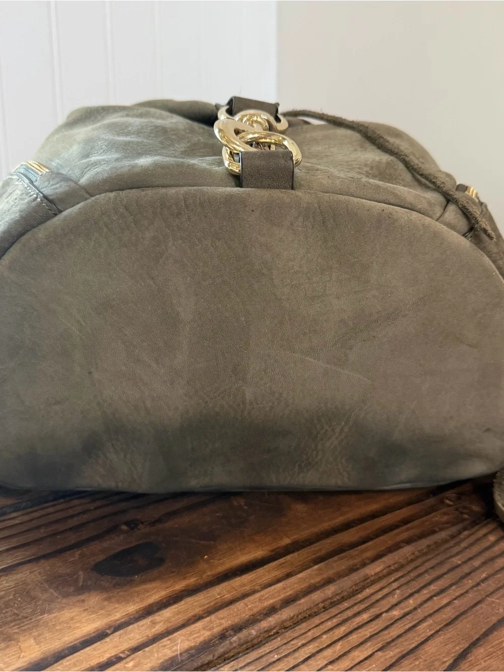 Authentic Rebecca Minkoff Julian Backpack Olive Green Nubuck Leather Rucksack